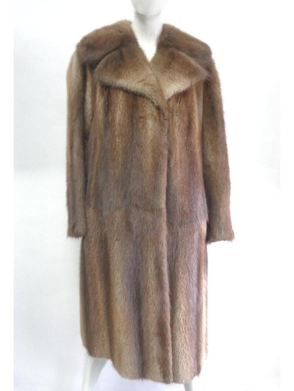Excellent Brown Muskrat Fur Coat Jacket Women Woman Size 4-6 Small